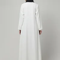 Overlay Abaya with Ruffled Cuffs in White color, photo 2