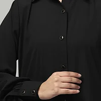 Two Piece Front Open Abaya with Skirt in Black color, photo 2
