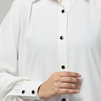 Two Piece Front Open Abaya with Skirt in White color, photo 2