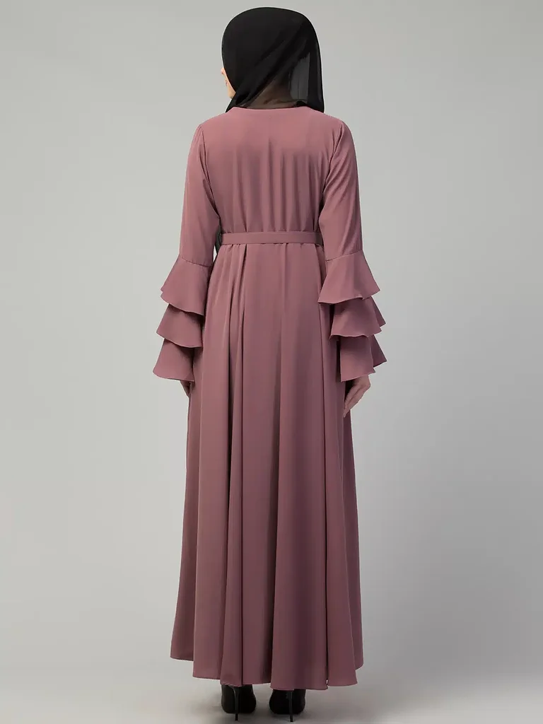 Plain Umbrella Abaya  Nida Matte fabric close up