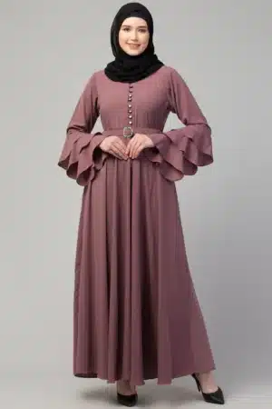 Plain Umbrella Abaya with Adjustable belt