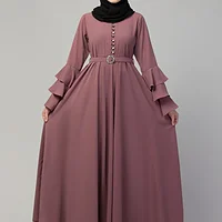 Plain Umbrella Abaya - side drape