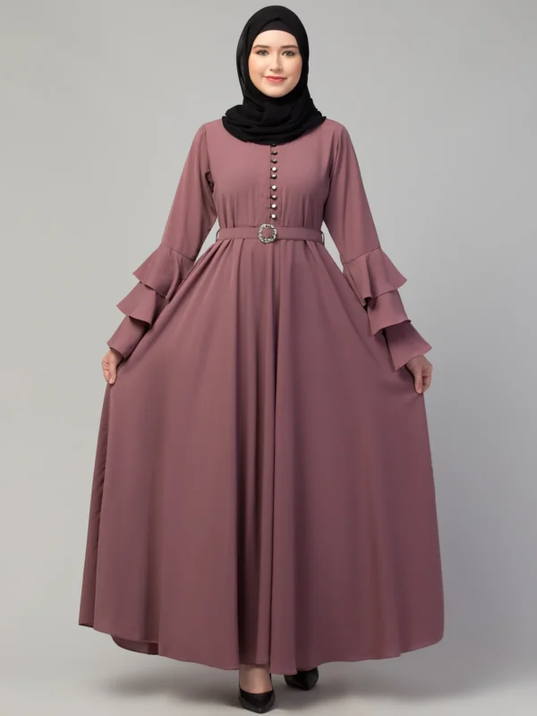 Plain Umbrella Abaya with Adjustable belt