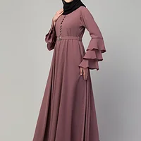 Plain Umbrella Abaya - finished stitching and hem detail