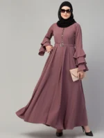 Plain Umbrella Abaya with Adjustable belt