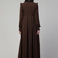 Frill Abaya - Nida Matte fabric close up
