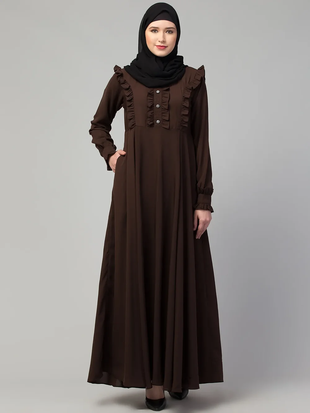 Frill Abaya  side drape