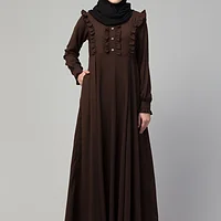 Frill Abaya - side drape