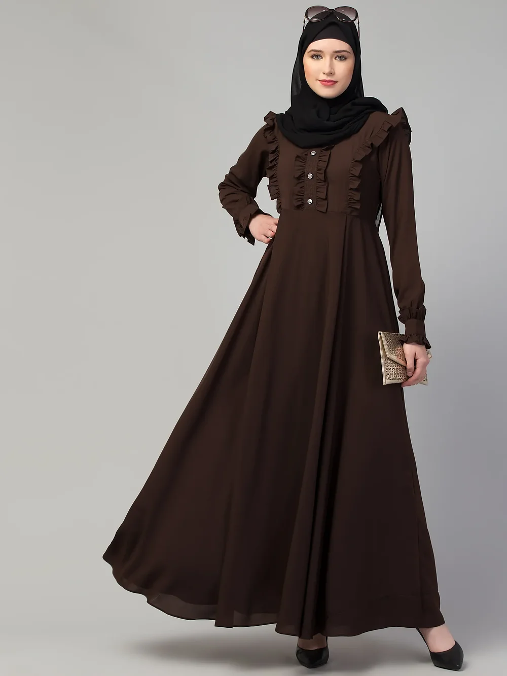 Frill Abaya  sleeve and cuff detail