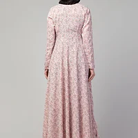 Printed Long Maxi Abaya - Nida Matte fabric close up