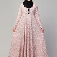 Printed Long Maxi Abaya - full length front view
