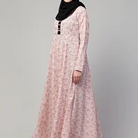 Printed Long Maxi Abaya - finished stitching and hem detail