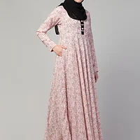 Printed Long Maxi Abaya - styling and drape detail