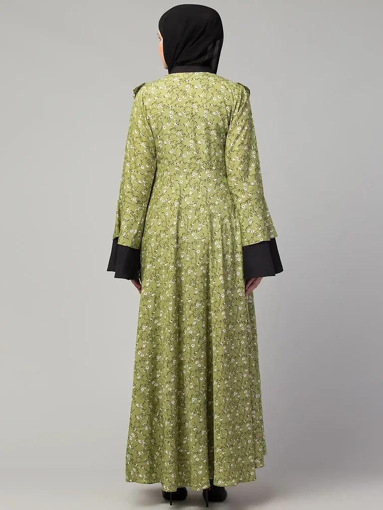 Pearl Handwork Abaya Nida Matte fabric close up Pearl Handwork Abaya Nida Matte fabric close up