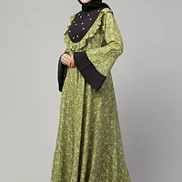 Pearl Handwork Abaya - finished stitching and hem detail