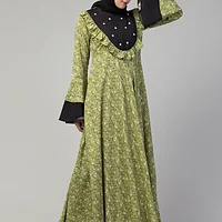Pearl Handwork Abaya - styling and drape detail