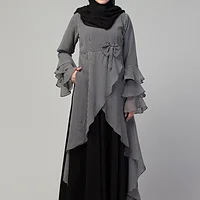 Asymmetrical Maxi Abaya - side drape