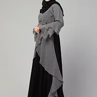 Asymmetrical Maxi Abaya - finished stitching and hem detail