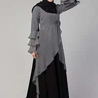 Asymmetrical Maxi Abaya - styling and drape detail