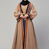 Dual Layer Abaya - full length front view