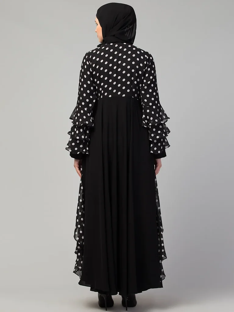Long Maxi Abaya Dress Nida Matte fabric close up Long Maxi Abaya Dress Nida Matte fabric close up