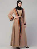 Dual Layer Abaya Dress with Attached Shrug