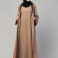 Dual Layer Abaya - side drape