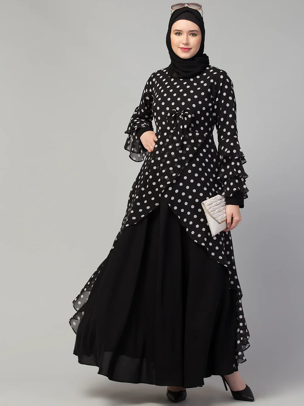 Long Maxi Abaya Dress sleeve and cuff detail
