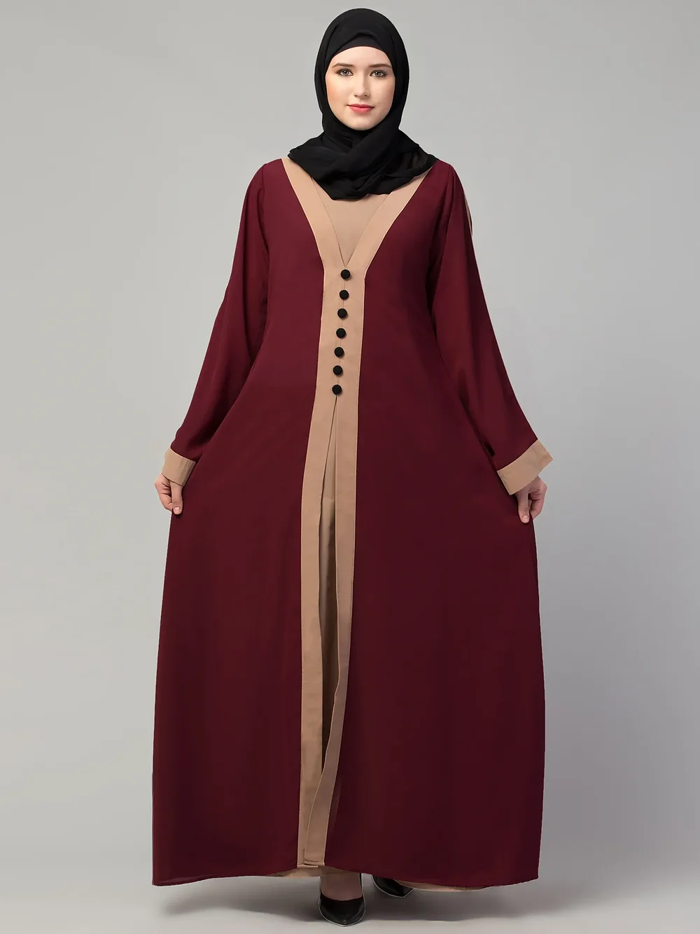 Maxi Abaya Dress side drape