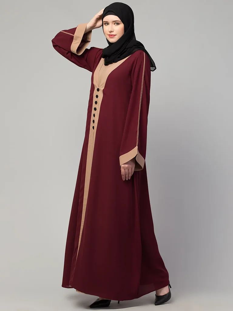 Maxi Abaya Dress finished stitching and hem detail Maxi Abaya Dress finished stitching and hem detail
