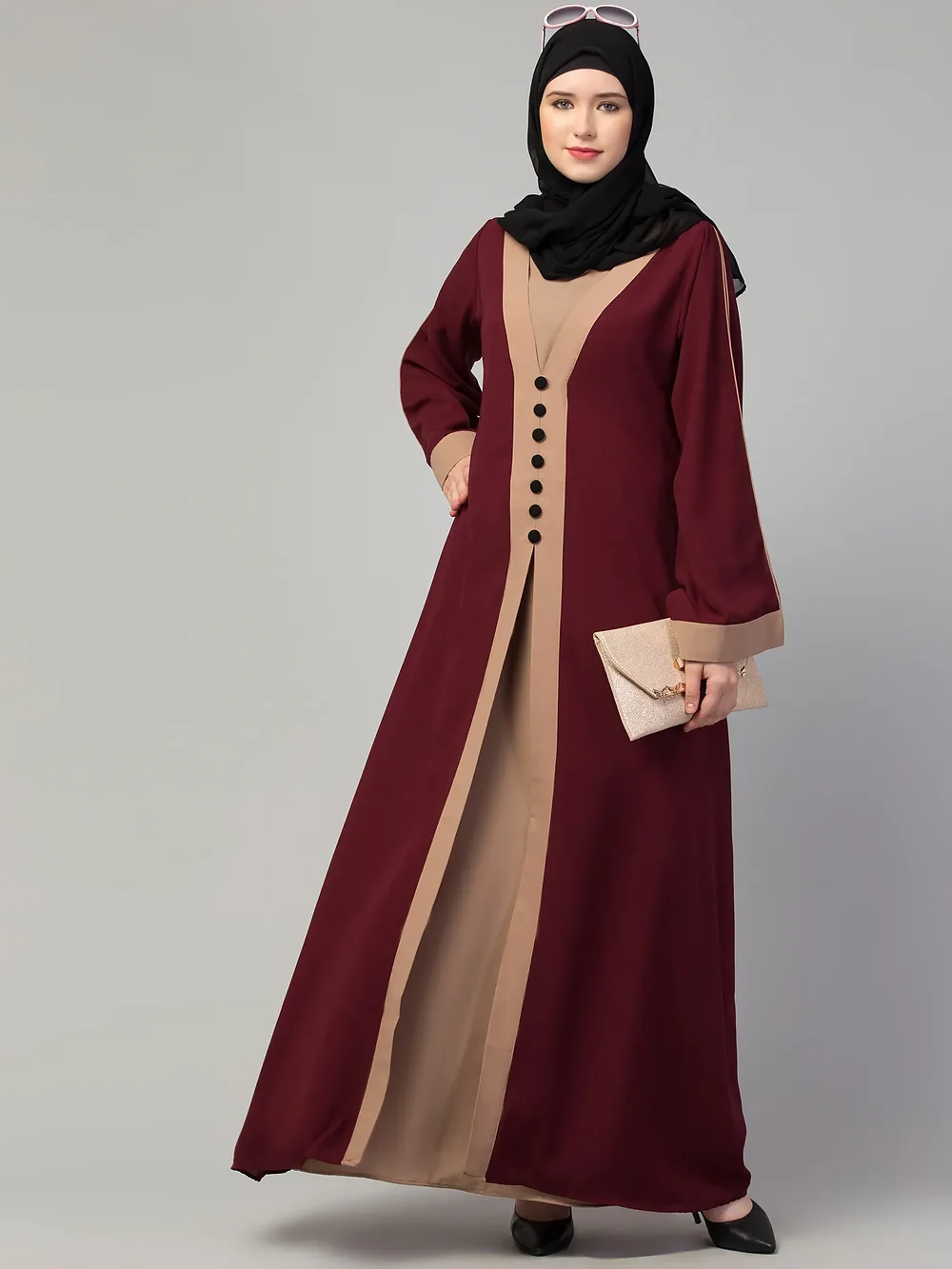 Maxi Abaya Dress sleeve and cuff detail