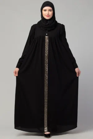 Umbrella Abaya Burqa Dress with Lace Work