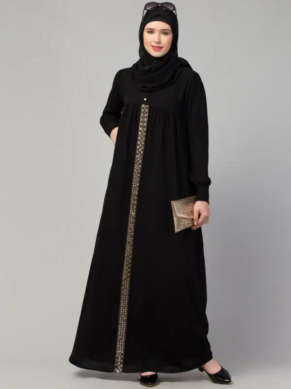 Umbrella Abaya Burqa Dress with Lace Work