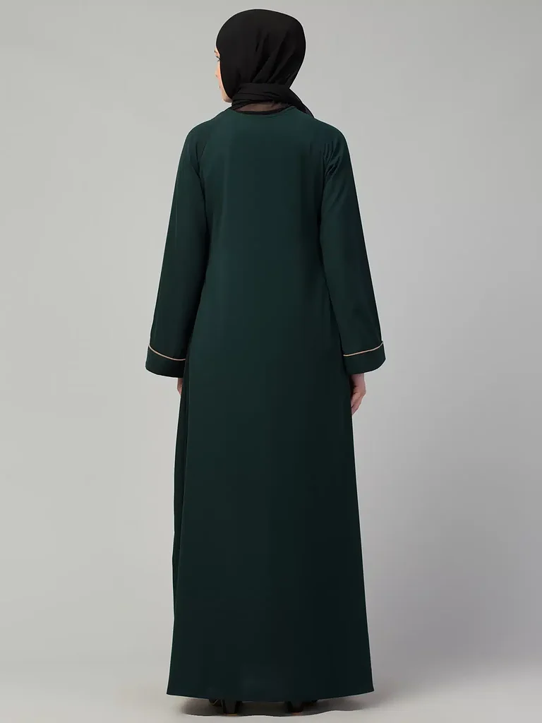 embroidery work abaya  Nida Matte fabric close up