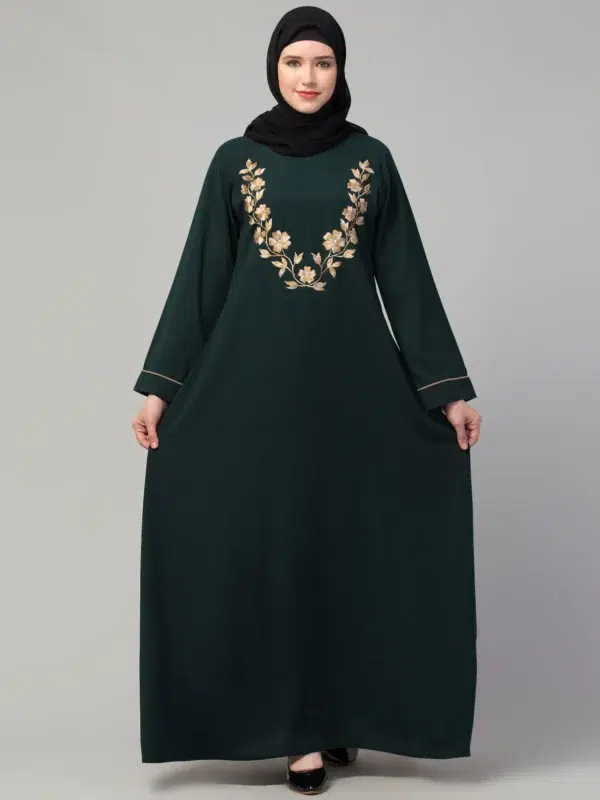 A-Line Abaya Dress With Embroidery Work