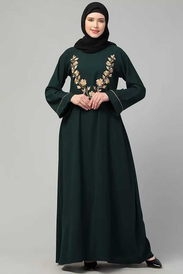 Embroidery Abaya - full length front view