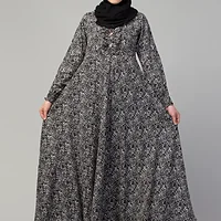 Printed Abaya - sleeve and cuff detail