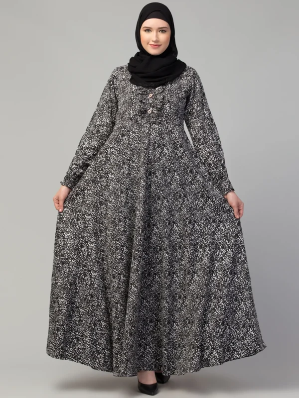 Printed Long Maxi Abaya   Image 7