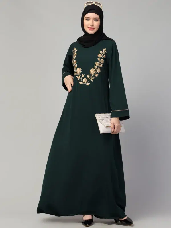 A-Line Abaya Dress With Embroidery Work