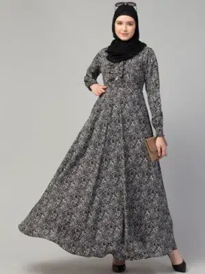 Printed Long Maxi Abaya