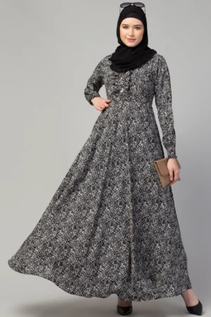 Printed Long Maxi Abaya