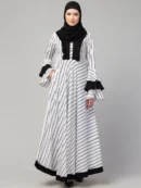 Striped Long Maxi Dress Abaya