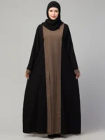 Dual Layer Abaya Dress with Attached Shrug