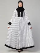 Striped Long Maxi Dress Abaya