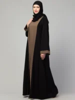 Dual Layer Abaya Dress with Attached Shrug