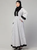 Striped Long Maxi Dress Abaya