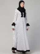 Striped Long Maxi Dress Abaya