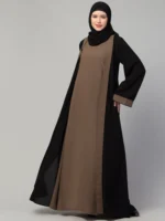 Dual Layer Abaya Dress with Attached Shrug