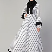 Striped Long Maxi Abaya - sleeve and cuff detail