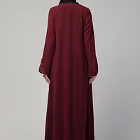 Open Front Abaya - Nida Matte fabric close up